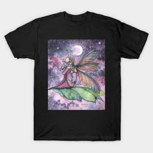 Drifting Away Fairy and Moon Fantasy Art by Molly Harrison T-Shirt